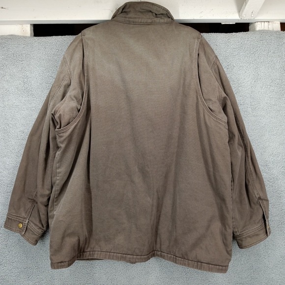 Walls Work Jacket 2XL Chore Coat Barn‎ Coat Full Zip Brown Cotton Canvas - Picture 7 of 16